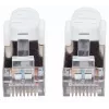 Cabo de rede patch Intellinet, cabo Cat7/fichas Cat6A, 1 m, branco, cobre, S/FTP, LSOH/LSZH, PVC, RJ45, contactos banhados a ouro, sem patilha, manga de proteção contra dobras, garantia vitalícia