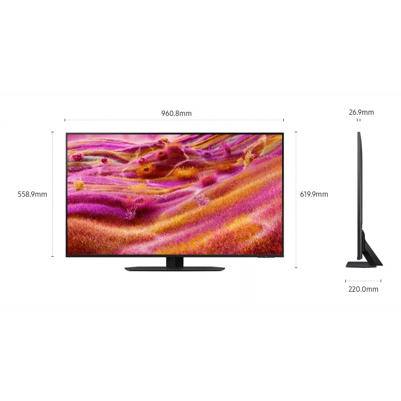 Smart TV Samsung QE43QN90FAT 43 polegadas (109,2 cm) Neo QLED 4K Ultra HD, Wi‑Fi, DVB-T2/C/S2, preto