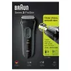 Braun Series 3 Series 3000 Máquina de barbear, Máquina de barbear de folha, Preto, 2 SensoFoil, LED, Funcionamento, Rede/Bateria