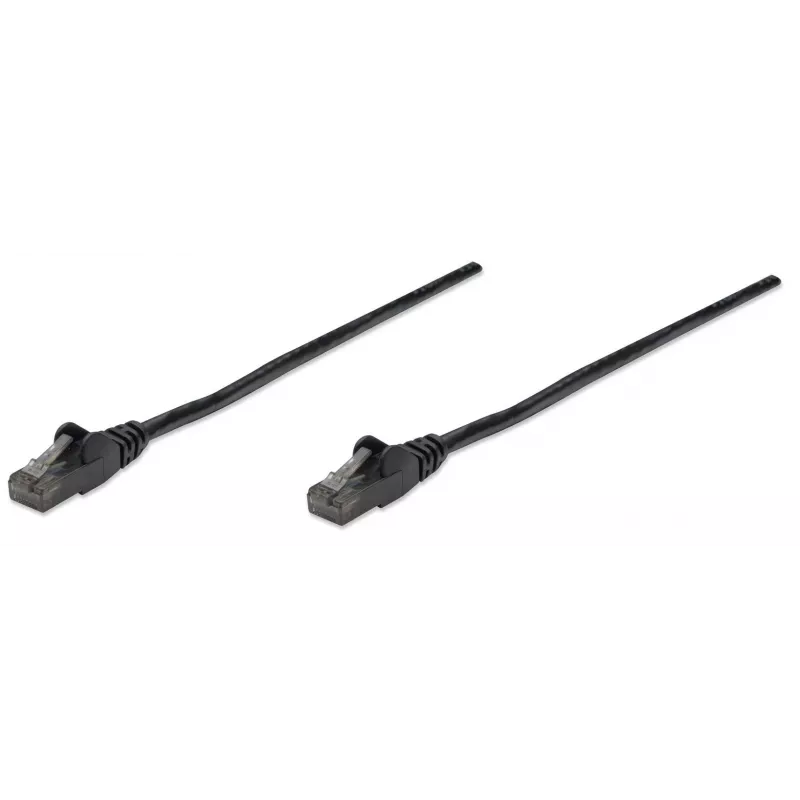 Cabo de rede Intellinet, Cat. 6, 10 m, Preto, CCA, U/UTP, PVC, RJ45, contactos banhados a ouro, sem patilha, alívio de tensão moldado, garantia vitalícia