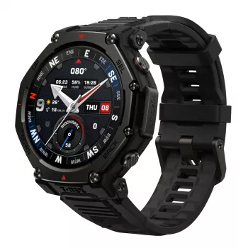 Amazfit T-rex 3 Pro 3,35 cm (1,32 polegadas) AMOLED 44 mm Digital 466 x 466 Pixel Ecrã tátil Preto Wi-Fi GPS (Satélite)