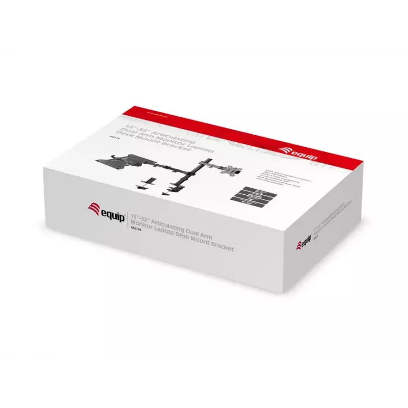 Equip Suporte de mesa para monitor e portátil com braço duplo articulado de 13 a 32 polegadas