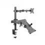 Equip Suporte de mesa para monitor e portátil com braço duplo articulado de 13 a 32 polegadas