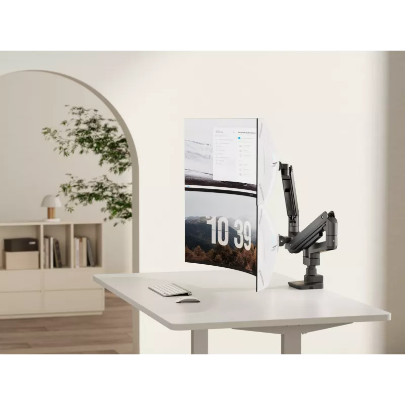 Equip Suporte de mesa para monitor duplo heavy-duty de 17 a 35 polegadas, Preto