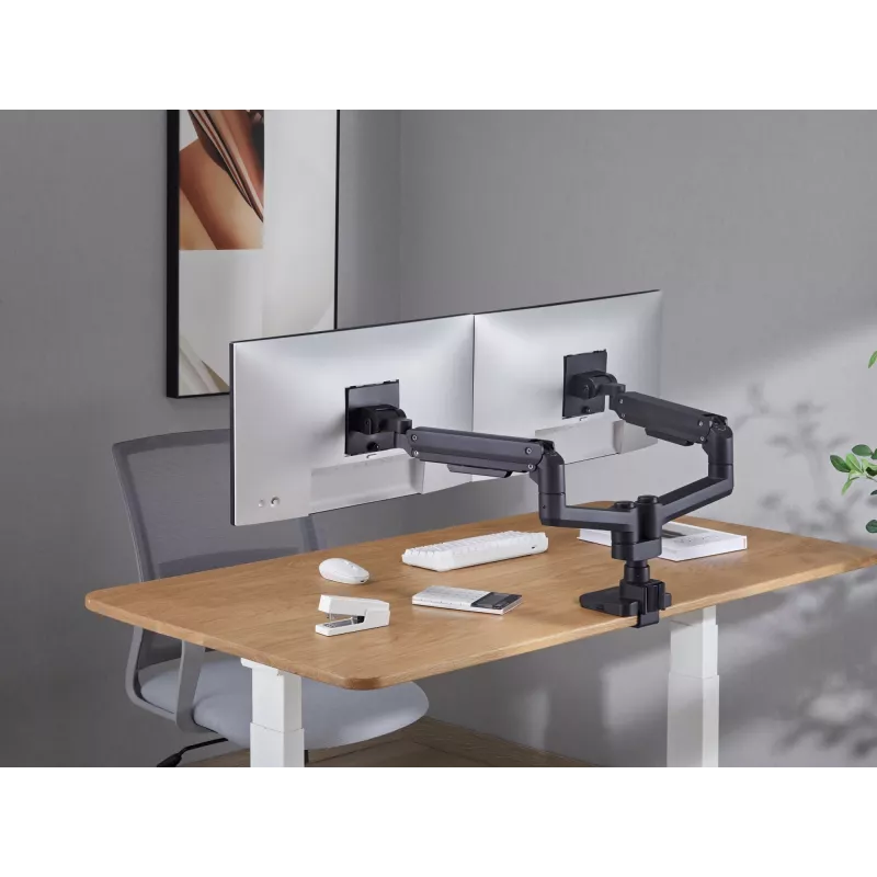 Equip Suporte de mesa para monitor duplo heavy-duty de 17 a 35 polegadas, Preto