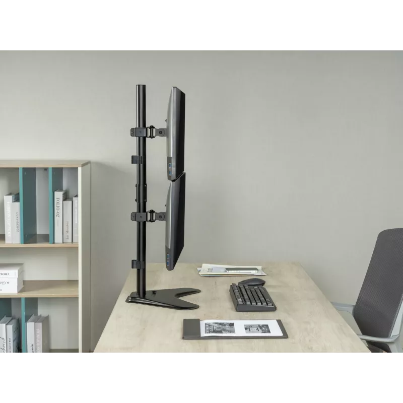 Equip Suporte de mesa para monitor duplo vertical de 17 a 32 polegadas