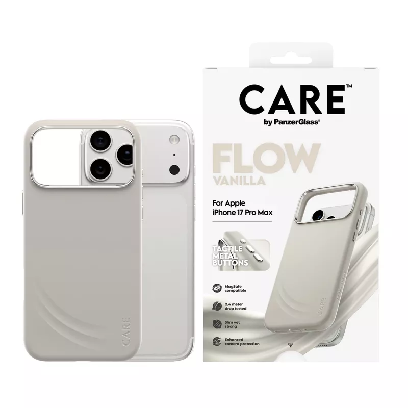 Capa PanzerGlass CARE by ® Feature FLOW Case Vanilla c/ MagSafe iPhone 17 Pro Max