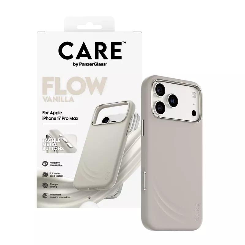 Capa PanzerGlass CARE by ® Feature FLOW Case Vanilla c/ MagSafe iPhone 17 Pro Max