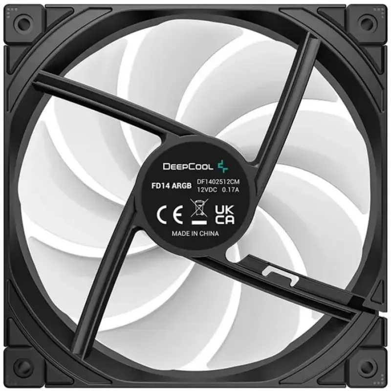 Ventoinha para caixa DeepCool FD14 ARGB 140mm preta 140x140x25
