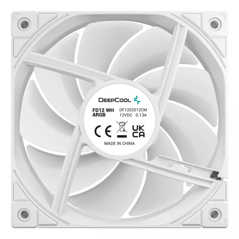DeepCool FD12 ARGB R-FD12-WHAPN1-G ventoinha para caixa de PC, 120 mm (120x120x25), branca