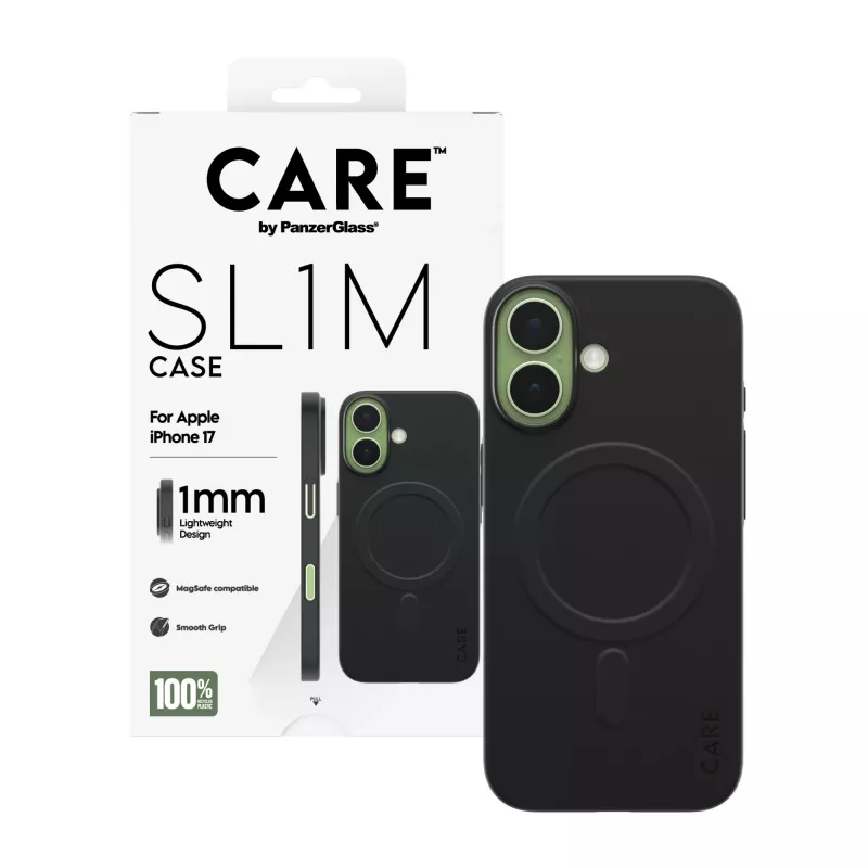 Capa de proteção PanzerGlass SL1M com MagSafe para iPhone 17, preta