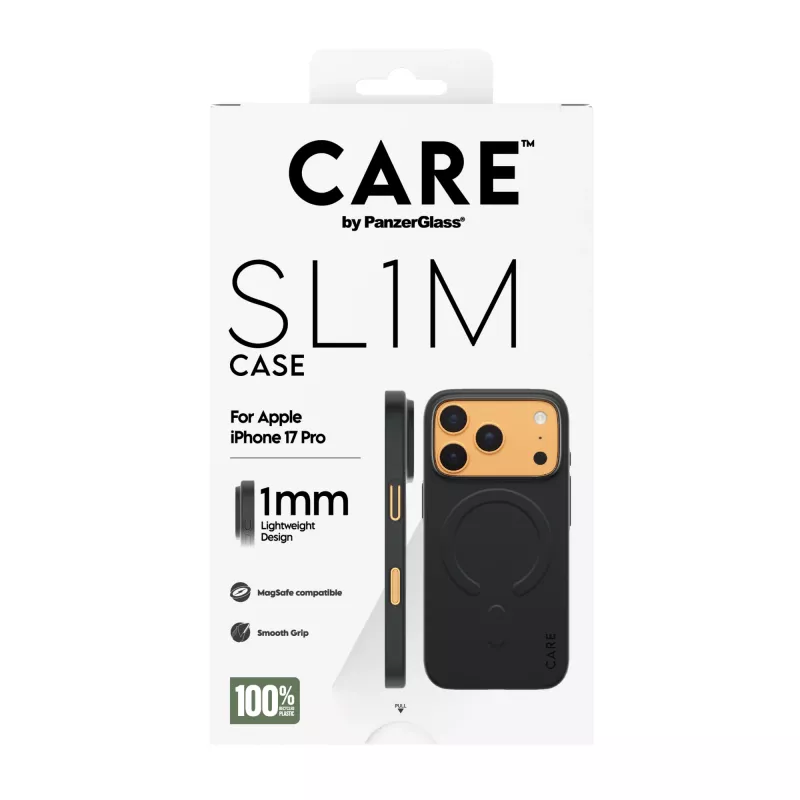 Capa de proteção PanzerGlass CARE™ SL1M com MagSafe para iPhone 17 Pro – preta