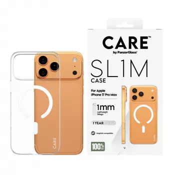 Capa de proteção PanzerGlass CARE™ SL1M transparente com MagSafe para iPhone 17 Pro Max