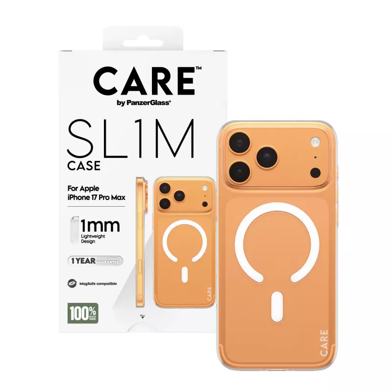 Capa de proteção PanzerGlass CARE™ SL1M transparente com MagSafe para iPhone 17 Pro Max
