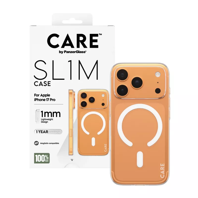 Capa PanzerGlass CARE SL1M transparente com MagSafe para iPhone 17 Pro