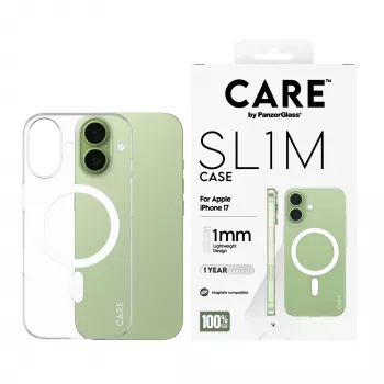 Capa de proteção PanzerGlass CARE™ SL1M transparente com MagSafe para iPhone 17