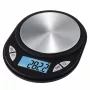 Balança de cozinha elétrica Xavax Jewel preta oval — máx. 0,5 kg, precisão 0,1 g, pilha CR2032, 130×100×15 mm