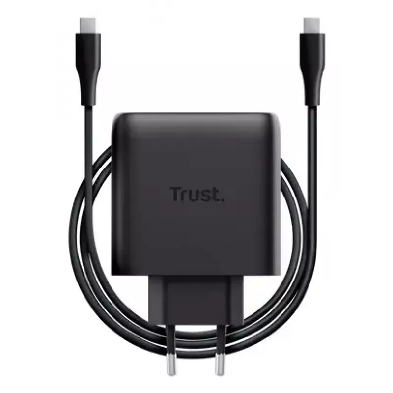 Carregador Trust Maxo 65W USB-C GaN para interior AC portátil smartphone tablet