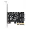 Adaptador SATA interno DELOCK 90890 — PCIe para 5× SATA (JMicron JMB585), low-profile, preto