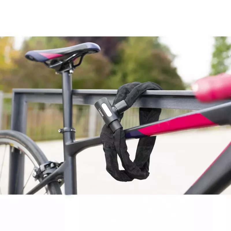 Cadeado de bicicleta Hama 00178138 preto 1200 mm cadeado de corrente