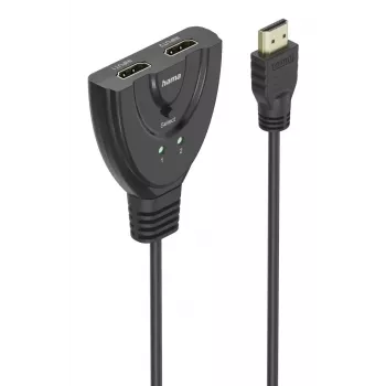 Comutador Hama 4K HDMI 2x1, 2x conector fêmea HDMI - 1x conector macho HDMI