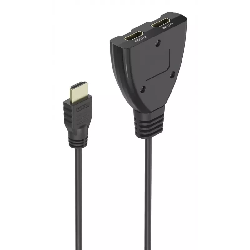 Comutador Hama 4K HDMI 2x1, 2x conector fêmea HDMI - 1x conector macho HDMI