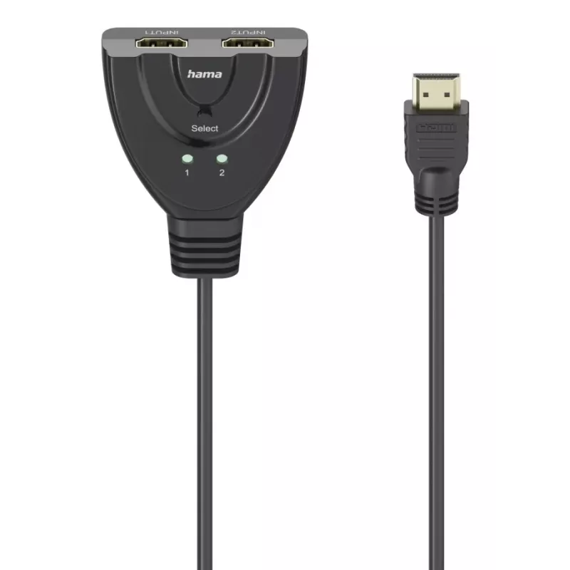 Comutador Hama 4K HDMI 2x1, 2x conector fêmea HDMI - 1x conector macho HDMI