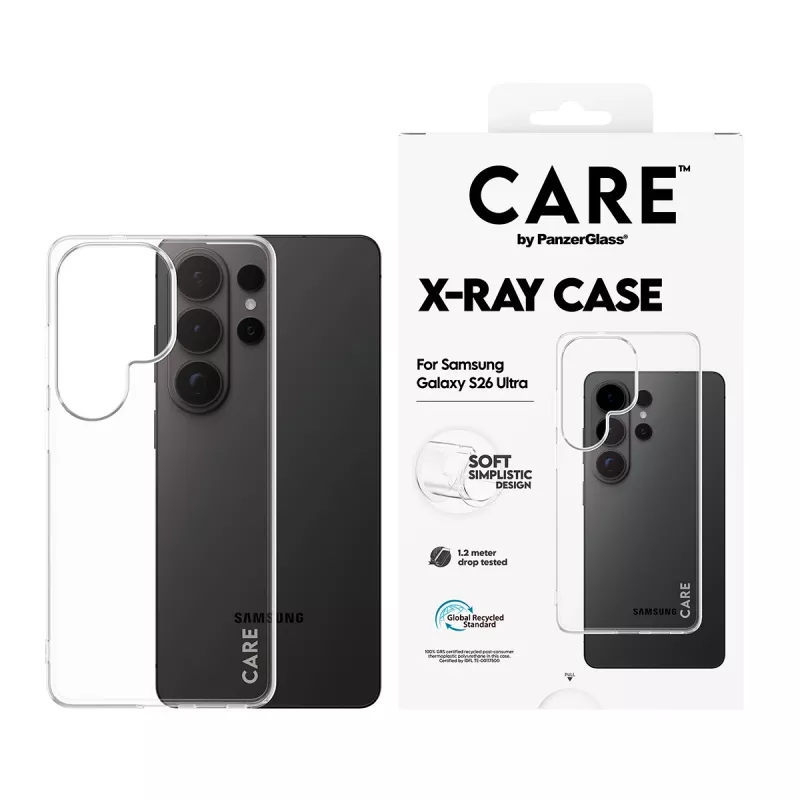 Capa protetora CARE X-Ray da PanzerGlass para Samsung Galaxy S26 Ultra (CR28792) – cobertura protetora transparente para telemóveis