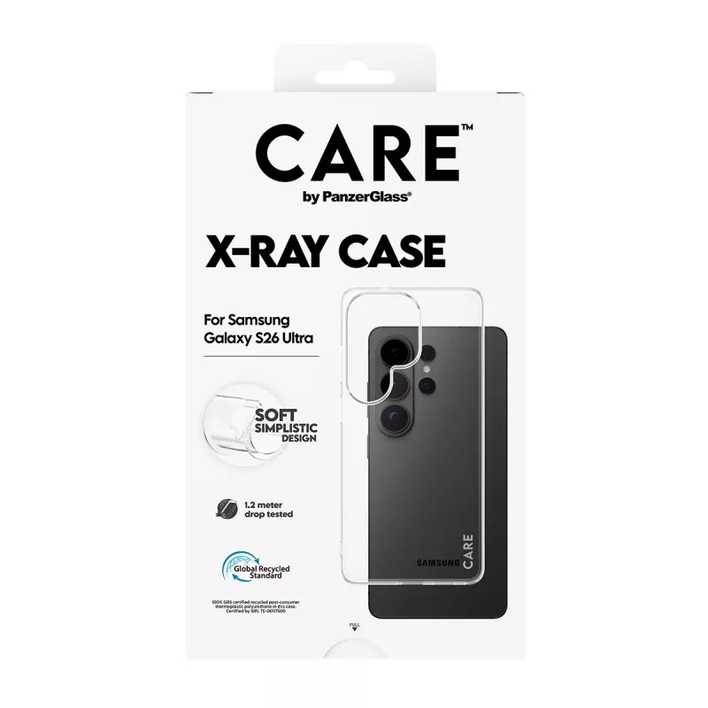 Capa protetora CARE X-Ray da PanzerGlass para Samsung Galaxy S26 Ultra (CR28792) – cobertura protetora transparente para telemóveis