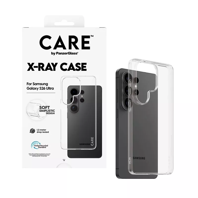 Capa protetora CARE X-Ray da PanzerGlass para Samsung Galaxy S26 Ultra (CR28792) – cobertura protetora transparente para telemóveis