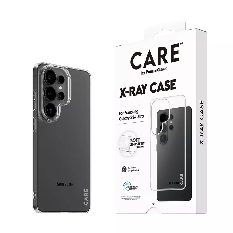 Capa protetora CARE X-Ray da PanzerGlass para Samsung Galaxy S26 Ultra (CR28792) – cobertura protetora transparente para telemóveis