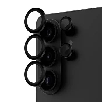 Proteção para lente da câmara PanzerGlass Hoops para Samsung Galaxy S26 Ultra — vidro temperado, silicone, preto