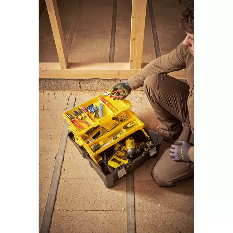 Mala rígida Stanley STST83397-1 plástico 22 kg preto amarelo