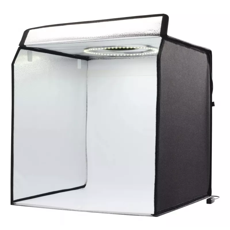 Mini estúdio fotográfico HAMA caixa dobrável com anel de luz LED 50×50 cm, modelo 00004664