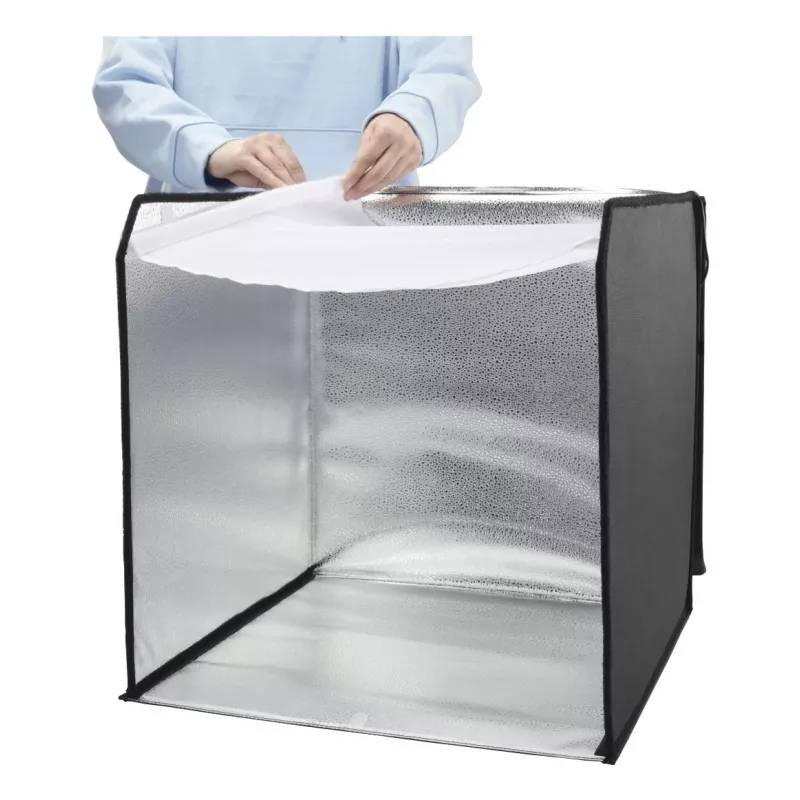 Mini estúdio fotográfico HAMA caixa dobrável com anel de luz LED 50×50 cm, modelo 00004664