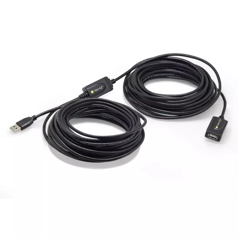 Techly IUSB-REP220TY3 Cabo USB USB 2.0 20 m USB A preto