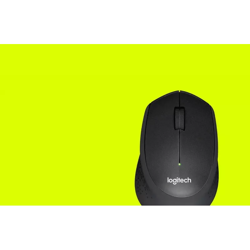 Rato Logitech M330 SILENT PLUS — RF Wireless, para destros, 1000 DPI, 3 botões, roda de deslocamento, preto, a pilhas