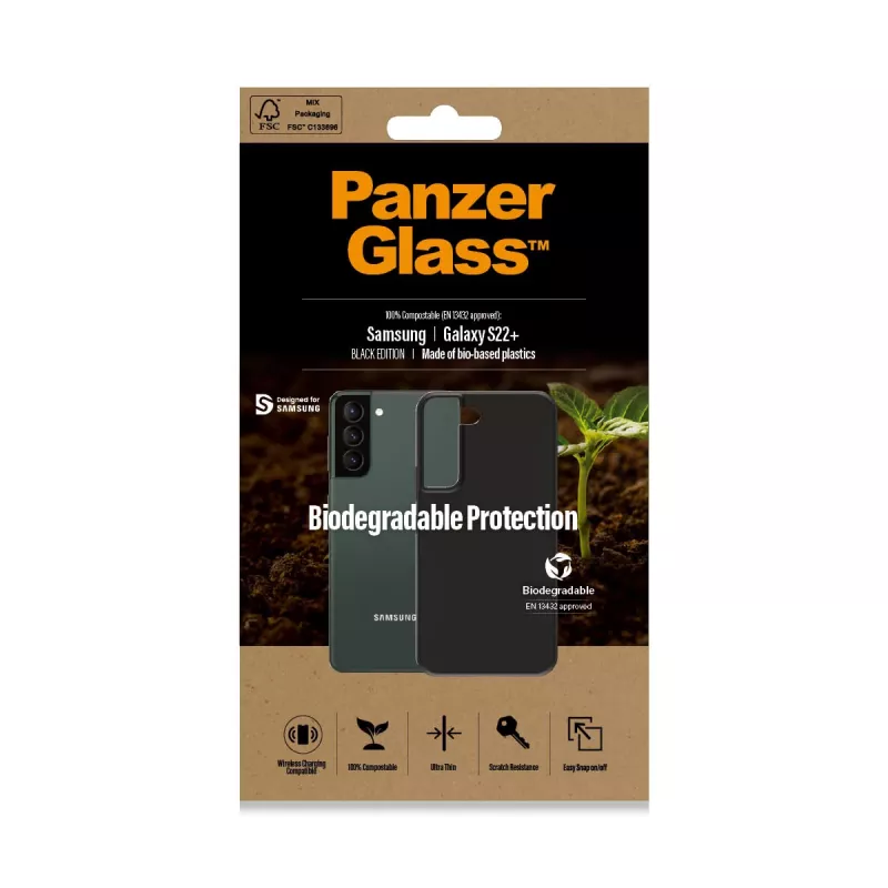 Capa PanzerGlass Samsung Galaxy S22 Plus Preto Biodegradável