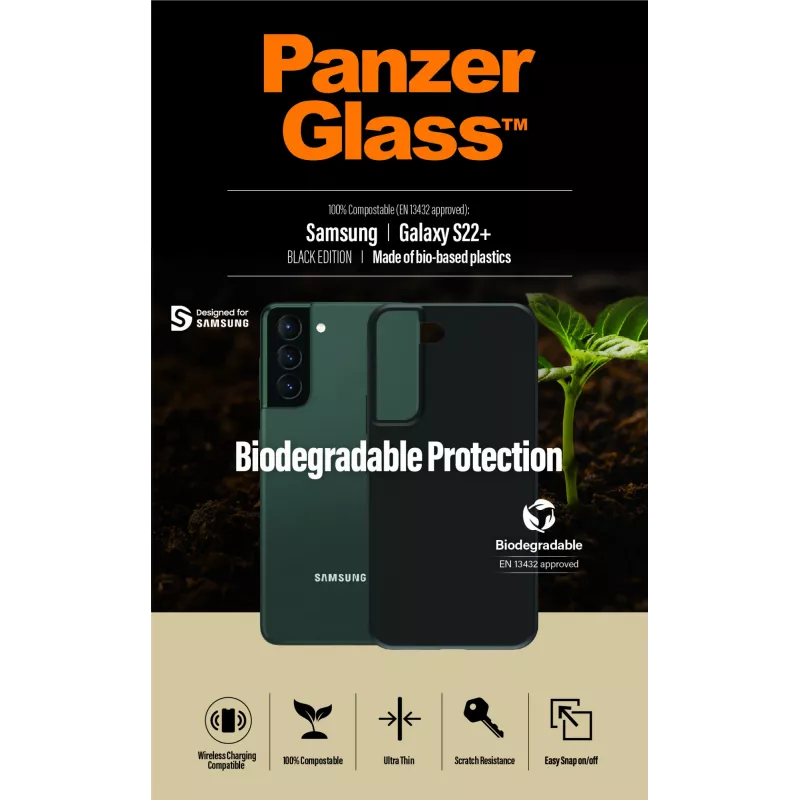 Capa PanzerGlass Samsung Galaxy S22 Plus Preto Biodegradável
