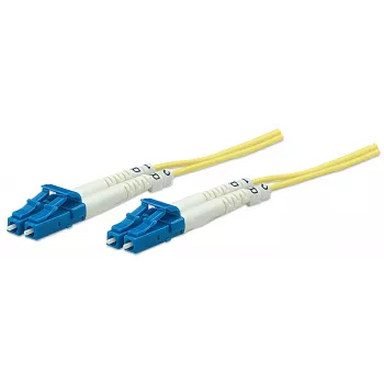 Cabo de patch de fibra ótica Intellinet, OS2, LC/LC, 5 m, amarelo, duplex, monomodo, 9/125 µm, LSZH, fibra, garantia vitalícia