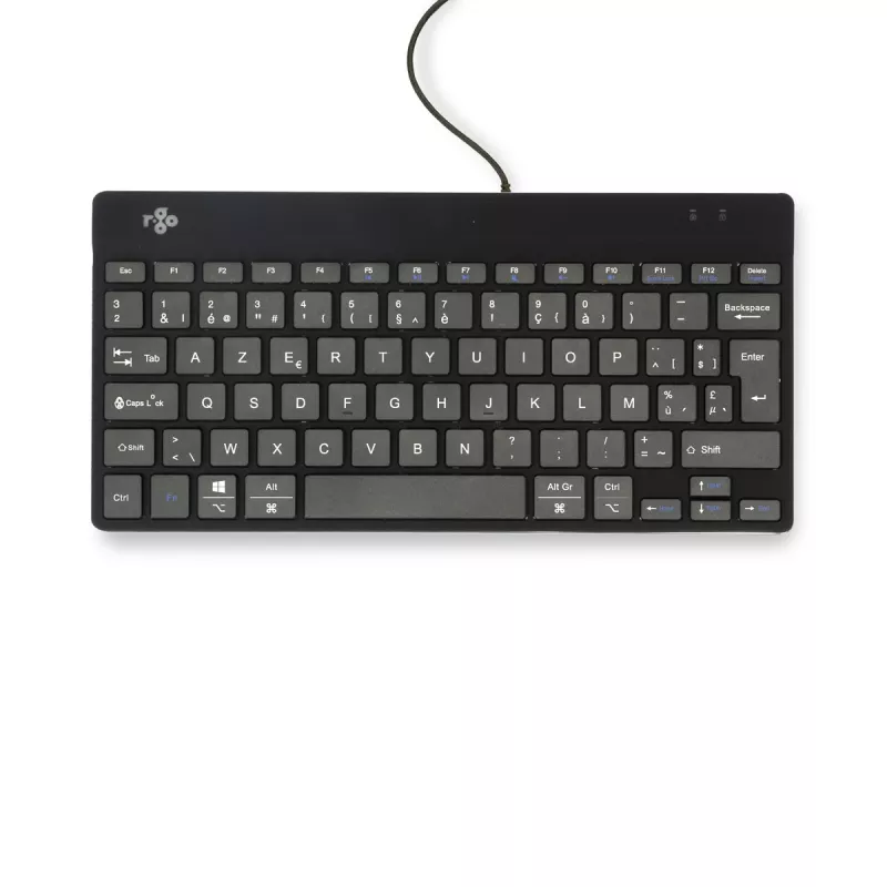 Teclado ergonómico R-Go Tools R-Go Compact Break, teclado compacto com software de pausas, AZERTY (BE), com fios, preto