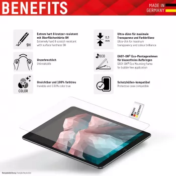 Vidro para tablet Displex (9H) para Samsung Galaxy Tab A8, moldura de montagem Eco, inquebrável, ultrafino, invisível