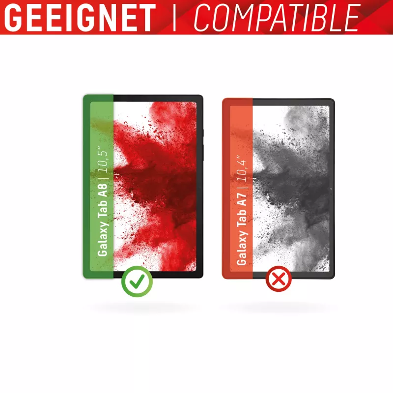 Vidro para tablet Displex (9H) para Samsung Galaxy Tab A8, moldura de montagem Eco, inquebrável, ultrafino, invisível