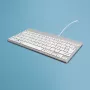 R-Go Tools teclado ergonómico R-Go Compact Break, teclado compacto com software de pausas, AZERTY (FR), com fios, branco