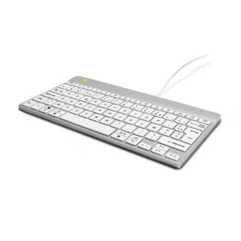 R-Go Tools teclado ergonómico R-Go Compact Break, teclado compacto com software de pausas, AZERTY (FR), com fios, branco