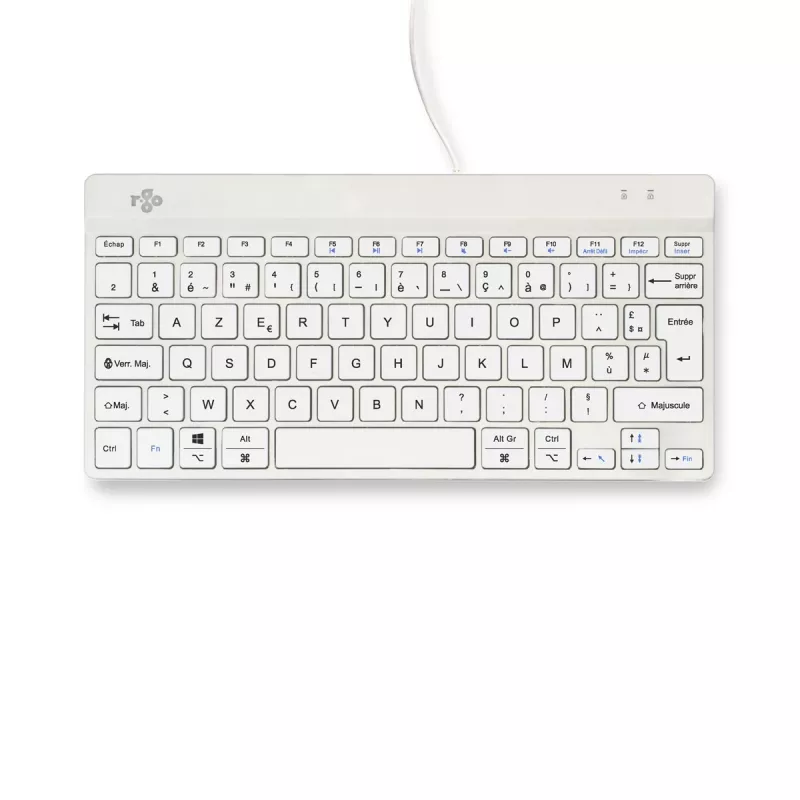 R-Go Tools teclado ergonómico R-Go Compact Break, teclado compacto com software de pausas, AZERTY (FR), com fios, branco
