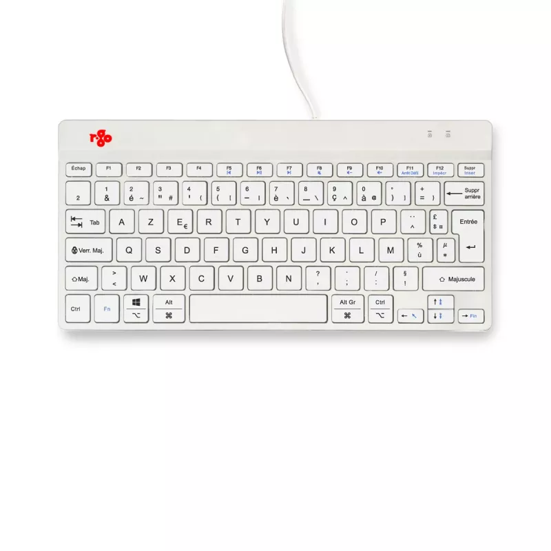R-Go Tools teclado ergonómico R-Go Compact Break, teclado compacto com software de pausas, AZERTY (FR), com fios, branco
