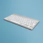 R-Go Tools teclado ergonómico R-Go Compact Break, teclado compacto com software de pausas, AZERTY (FR), Bluetooth, branco