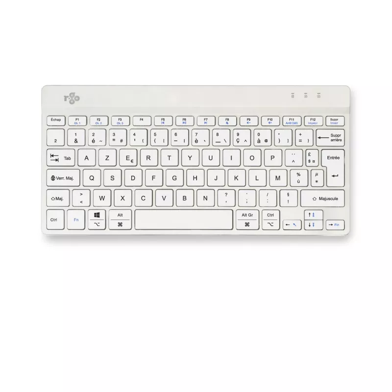 R-Go Tools teclado ergonómico R-Go Compact Break, teclado compacto com software de pausas, AZERTY (FR), Bluetooth, branco