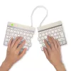 R-Go Tools teclado ergonómico R-Go Split Break com software de pausas, teclado ergonómico dividido, AZERTY (FR), Bluetooth, branco